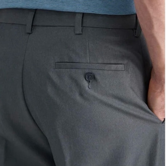 Haggar Cool 18® Heather Solid Pant in Graphite 34 x 29 Expandable Waistband - Picture 2 of 7